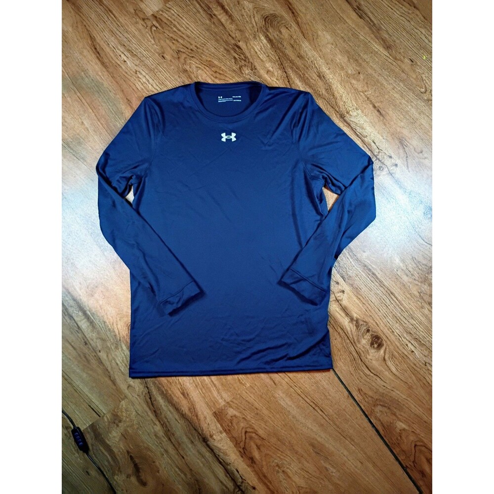 Under Armour HeatGear Long Sleeve Mens S Navy Loose Fit